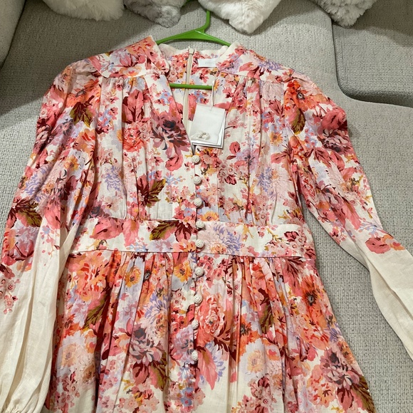 Zimmermann Devi Plunge Mini Dress AU 3. US Size 10 BNWT - Picture 5 of 15